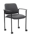 Boss Black Stacking Chair with Arms