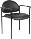 Boss Black Vinyl Stacking Chair With Arm