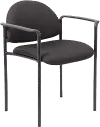 Boss Black Diamond Back Stacking Chair With Arm