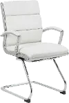 Boss White And Chrome Executive Guest Chair