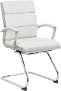 Boss White And Chrome Executive Guest Chair