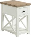 Cottage White Chairside Accent Table - 40
