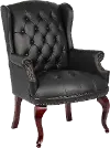 Boss Black Wingback Guest Chair
