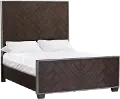 Farmhouse Dark Oak Brown King Bed - Modern Eclectic