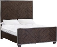 Farmhouse Dark Oak Brown King Size Bed - Modern Eclectic