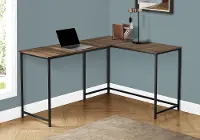 Reclaimed Wood and Black L-shaped Desk - I7391