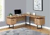 Reclaimed Wood and Black L-shaped Desk