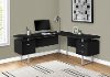 Black and Silver L-Shaped Desk