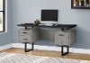 Concrete and Black Computer Desk - I7632