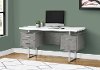 White and Silver Computer Desk - I7633