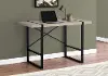 Taupe and Black Thick Panel Computer Desk