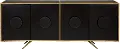 Modern Eclectic Mid Century Modern Black and Gold Dining Room Sideboard
