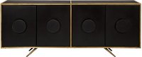 Modern Eclectic Mid Century Modern Black and Gold Dining Room Sideboard