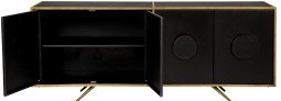 Modern Eclectic Mid Century Modern Black and Gold Dining Room Sideboard-2