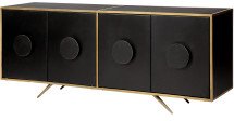 Modern Eclectic Mid Century Modern Black and Gold Dining Room Sideboard-3