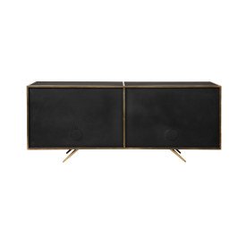 Modern Eclectic Mid Century Modern Black and Gold Dining Room Sideboard-4
