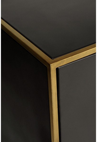 Modern Eclectic Mid Century Modern Black and Gold Dining Room Sideboard-5