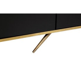 Modern Eclectic Mid Century Modern Black and Gold Dining Room Sideboard-7