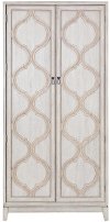 Beige Wood Tall Bar Cabinet - Modern Eclectic