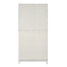 Beige Wood Tall Bar Cabinet - Modern Eclectic-4
