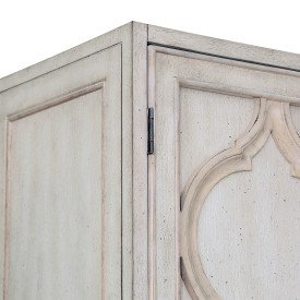 Beige Wood Tall Bar Cabinet - Modern Eclectic-5