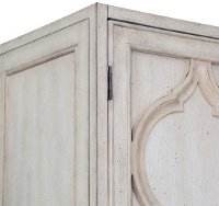 Beige Wood Tall Bar Cabinet - Modern Eclectic-5