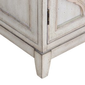 Beige Wood Tall Bar Cabinet - Modern Eclectic-7