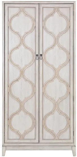 Modern Eclectic Beige Tall Bar Cabinet-1