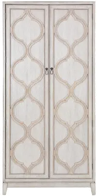 Modern Eclectic Beige Tall Bar Cabinet