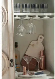 Modern Eclectic Beige Tall Bar Cabinet-8