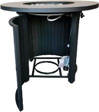 Black Metal and Tile Round Fire Pit with Glass Rocks - Jambi-6