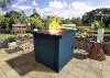 Black Metal Square Fire Pit Table with Glass Rocks - Belitung