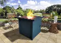 Black Metal Square Fire Pit Table with Glass Rocks - Belitung