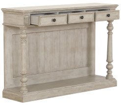 Farmhouse White Wash Accent Table - Modern Eclectic-1