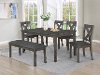 Favella Dark Gray 6 Piece Dining Room Set