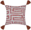 Red Clay Indoor-Outdoor Karo Throw Pillow with Tassels