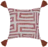 Red Clay Indoor-Outdoor Karo Throw Pillow with Tassels
