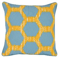 Blue and Yellow Indoor-Outdoor Gaines Throw Pillow