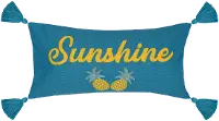 Teal and Yellow Rectangle Indoor-Outdoor Throw Pillow