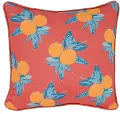 Orange Grove Red and Multi Color Indoor-Outdoor Throw Pillow