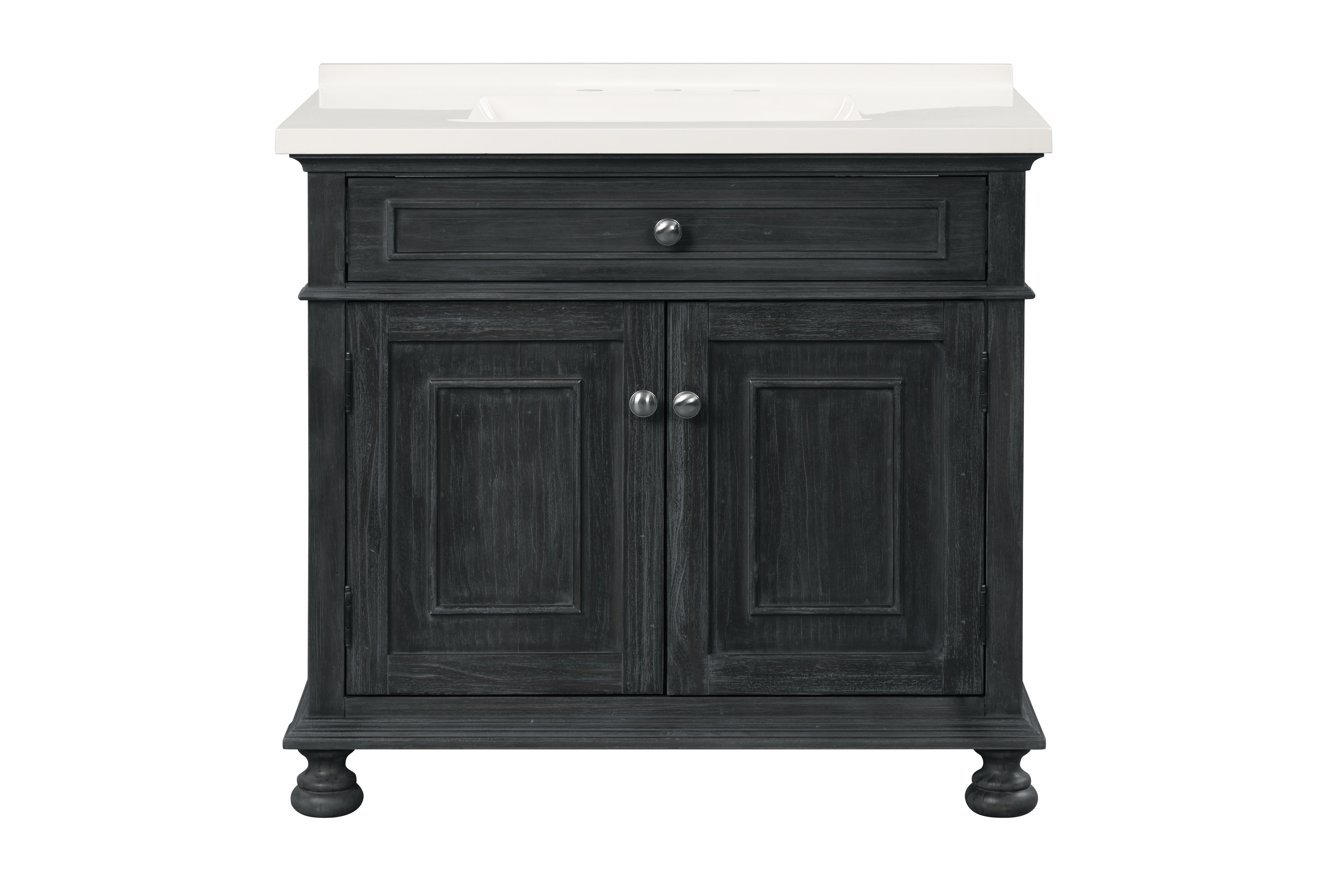 Dark Antique Slate 31 inch Bathroom Vanity - Shaye-8