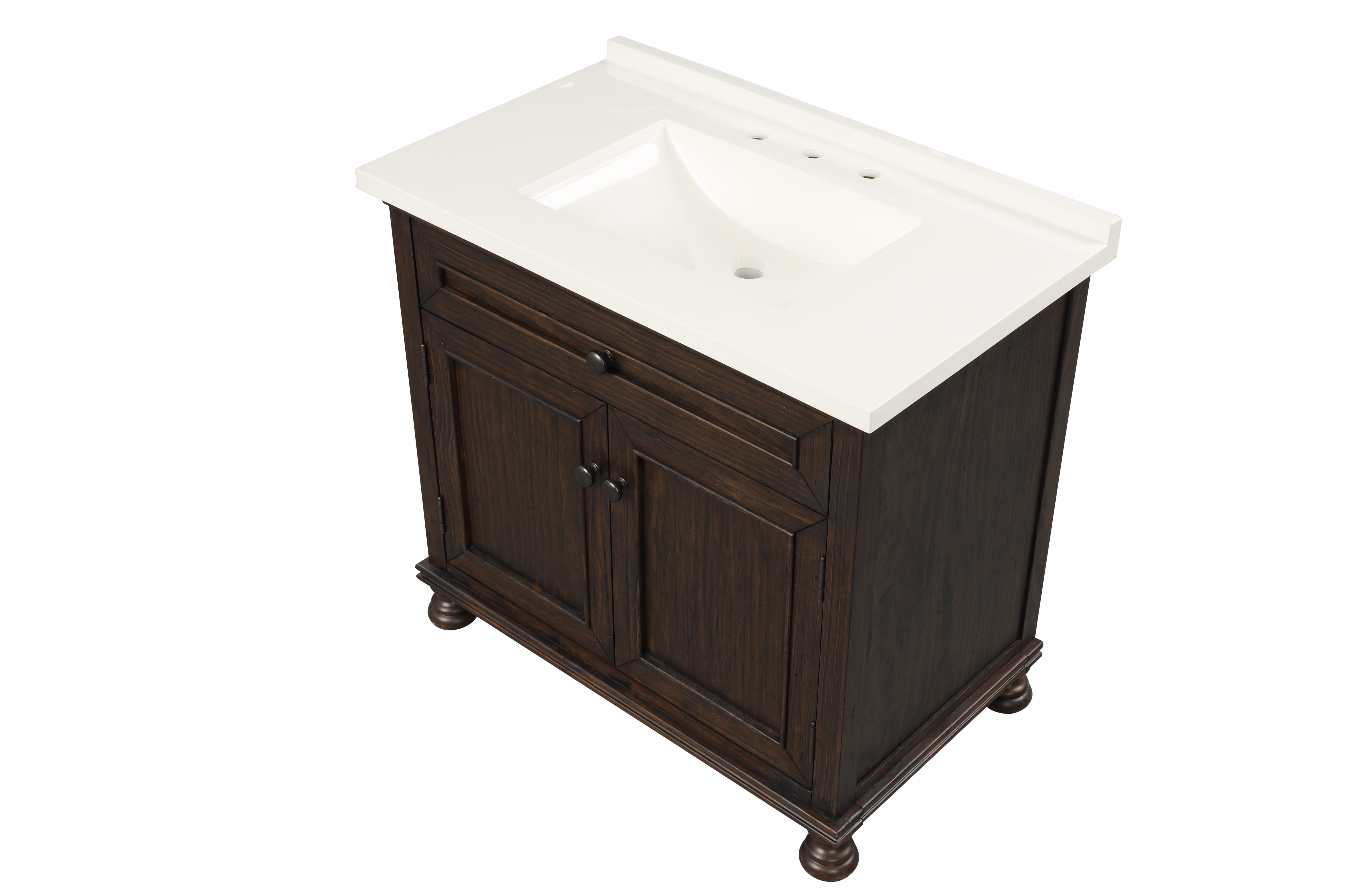 Dark Antique Brown 31 inch Bathroom Vanity - Shaye-4