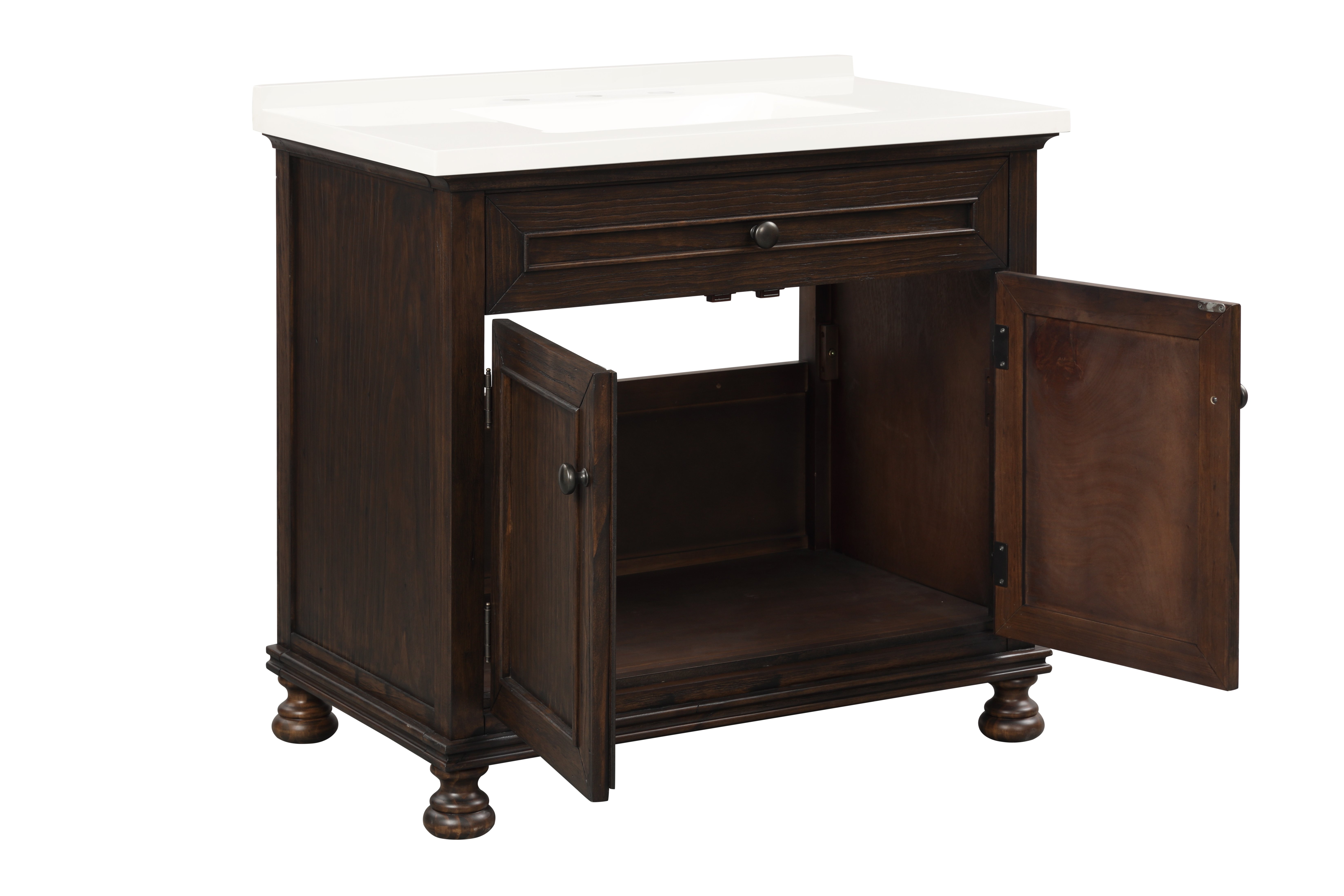 Dark Antique Brown 31 inch Bathroom Vanity - Shaye-6