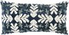 Blue, Green and Off White Rectangle Velvet Throw Pillow