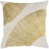 Square Gold Linen Leda Throw Pillow