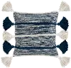 Square Azul Blue Elan Throw Pillow with Tassels