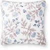 18 Inch Ivory and Blue Throw Pillow
