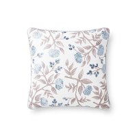 P6049RPIVORY/BLUE 18 Inch Ivory and Blue Throw Pillow