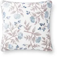P6049RPIVORY/BLUE 18 Inch Ivory and Blue Throw Pillow