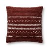 22 Inch Burgundy and White Tribal Throw Pillow